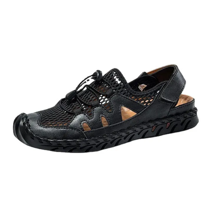 Men's Summer Outdoor Hand Stitching Breathable Mesh Casual Soft Sandals