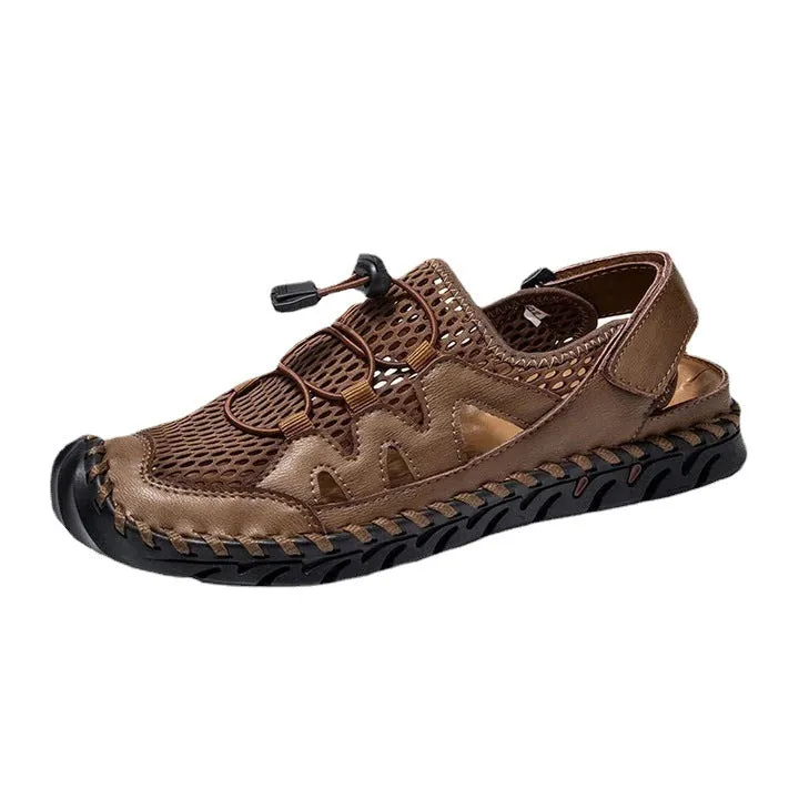 Men's Summer Outdoor Hand Stitching Breathable Mesh Casual Soft Sandals