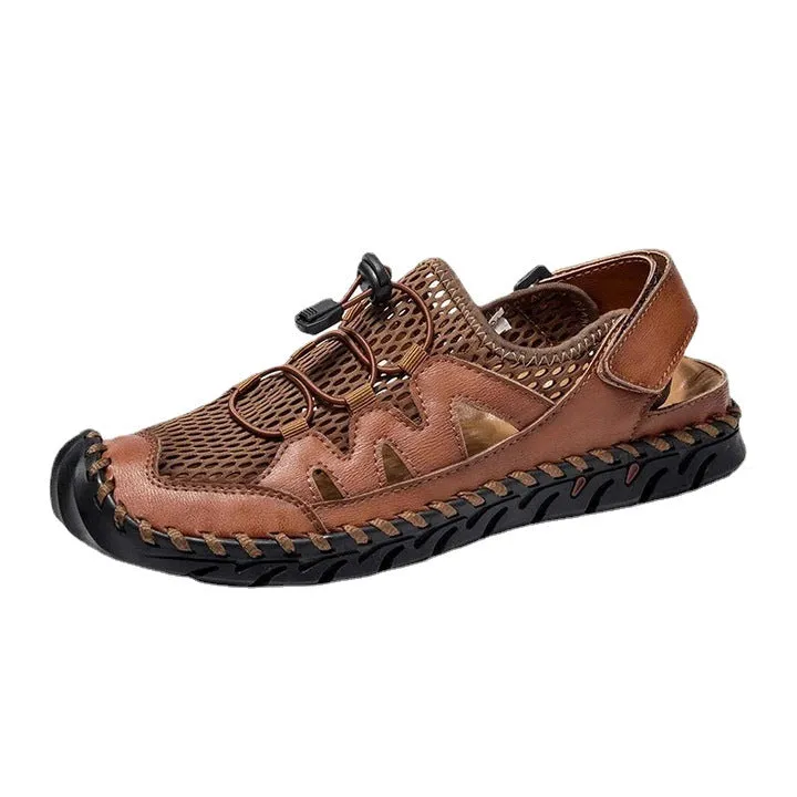 Men's Summer Outdoor Hand Stitching Breathable Mesh Casual Soft Sandals