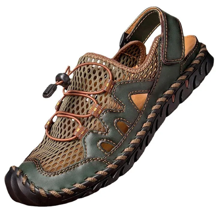 Men's Summer Outdoor Hand Stitching Breathable Mesh Casual Soft Sandals