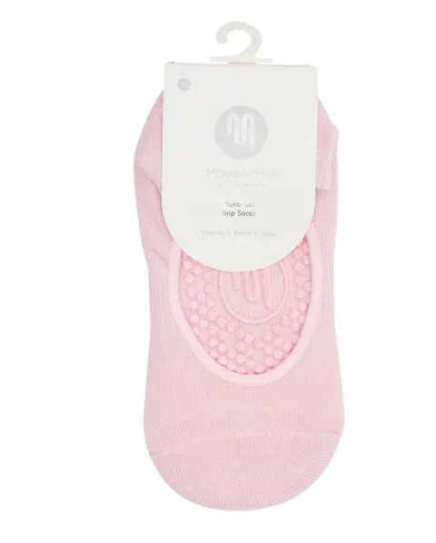 MoveActive Slide On Non Slip Grip Sock - Sorbet Pink