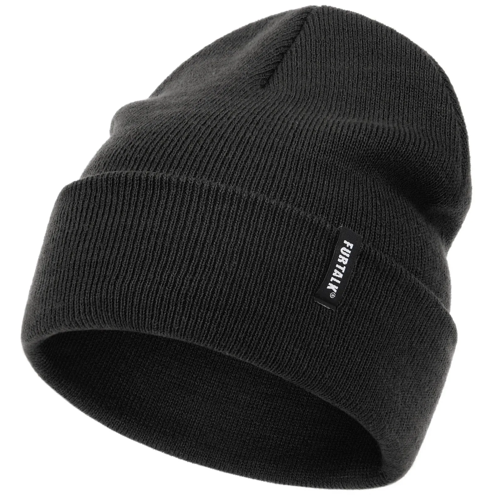 NEW FURTALK Toddler Beanie for Boys Girls Baby Kids Beanies Knit Winter Hat- Black! Fits 0-3 Years