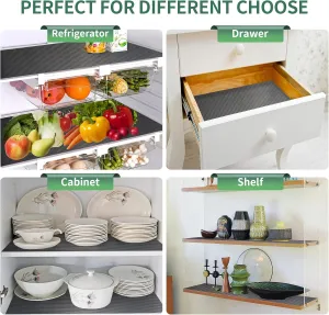 NEW Origuuds Drawer Liners, Non-Adhesive Cupboard Liner, Waterproof Anti-Slip BPA Free Kitchen Cabinet Refridge Fridge Shelf Liner Mats Sink Protector Strong Durable for Shelves Pantry (Grey/31x153)