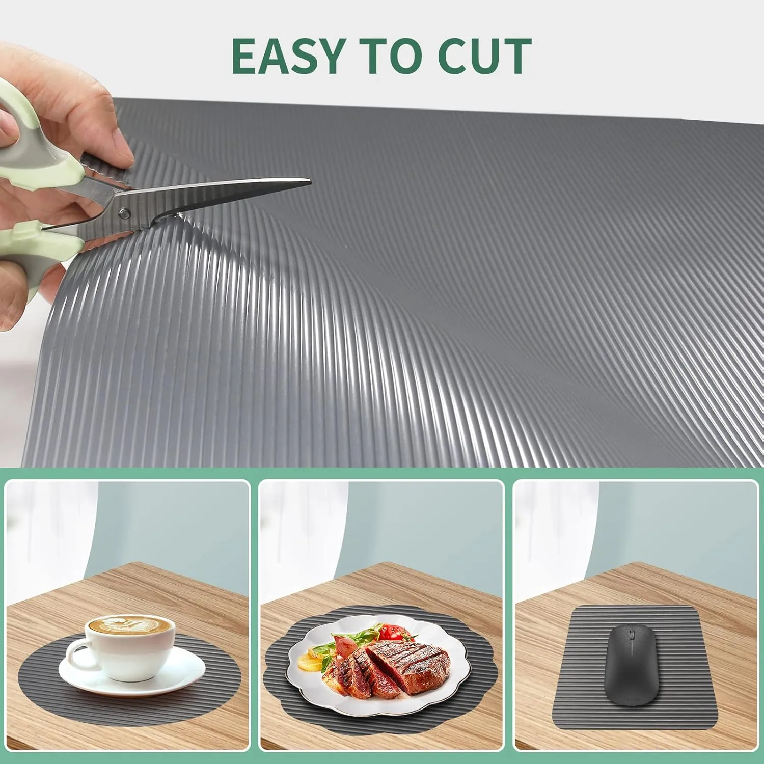 NEW Origuuds Drawer Liners, Non-Adhesive Cupboard Liner, Waterproof Anti-Slip BPA Free Kitchen Cabinet Refridge Fridge Shelf Liner Mats Sink Protector Strong Durable for Shelves Pantry (Grey/31x153)