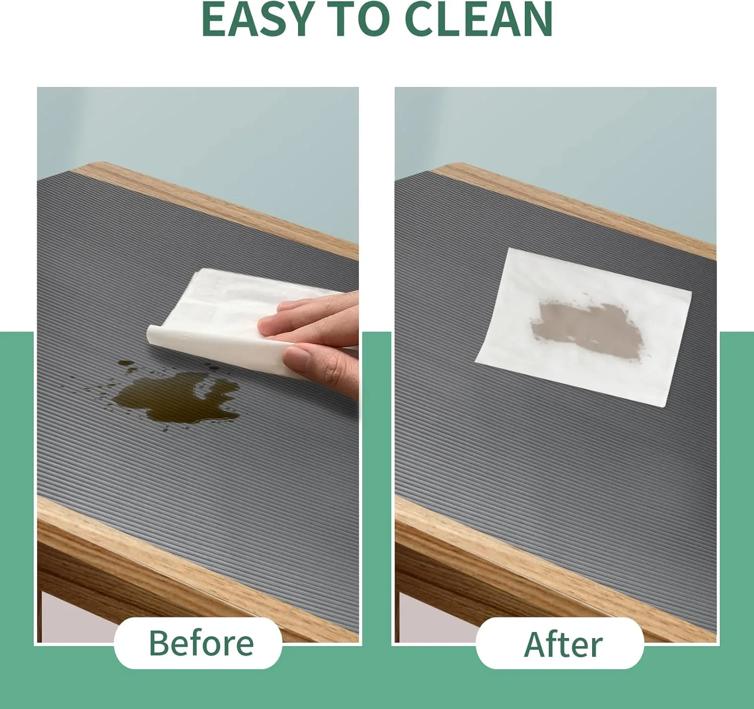 NEW Origuuds Drawer Liners, Non-Adhesive Cupboard Liner, Waterproof Anti-Slip BPA Free Kitchen Cabinet Refridge Fridge Shelf Liner Mats Sink Protector Strong Durable for Shelves Pantry (Grey/31x153)
