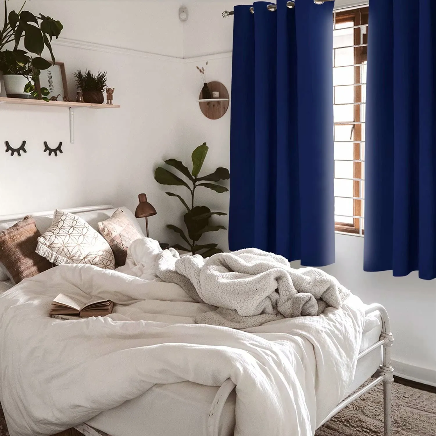 New Utopia Navy Blackout Curtains for Bedroom - Grommet Thermal Insulated Room Darkening Block Out Curtains for Living Room, Set of 2 Panels (52 x 63 Inch, Dark Blue)