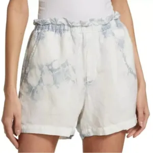 NWT NSF (Revolve) “Joey” Shorts in White/Grayish-Blue Tie Dye, Size Small