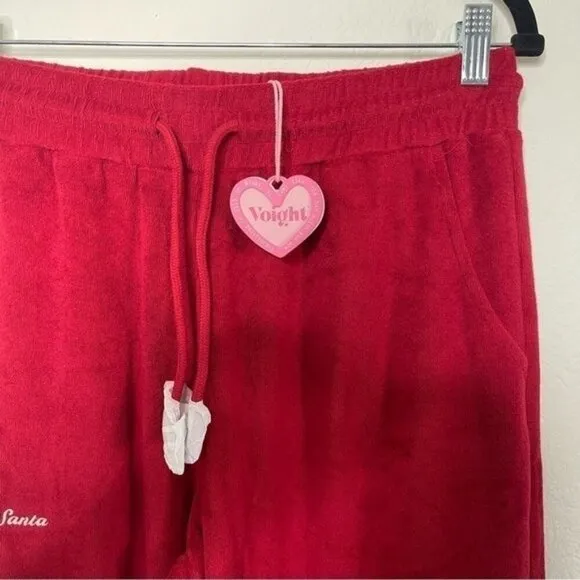 NWT Voight Womens Red Pajama Pants Christmas Theme SIZE M MEDIUM