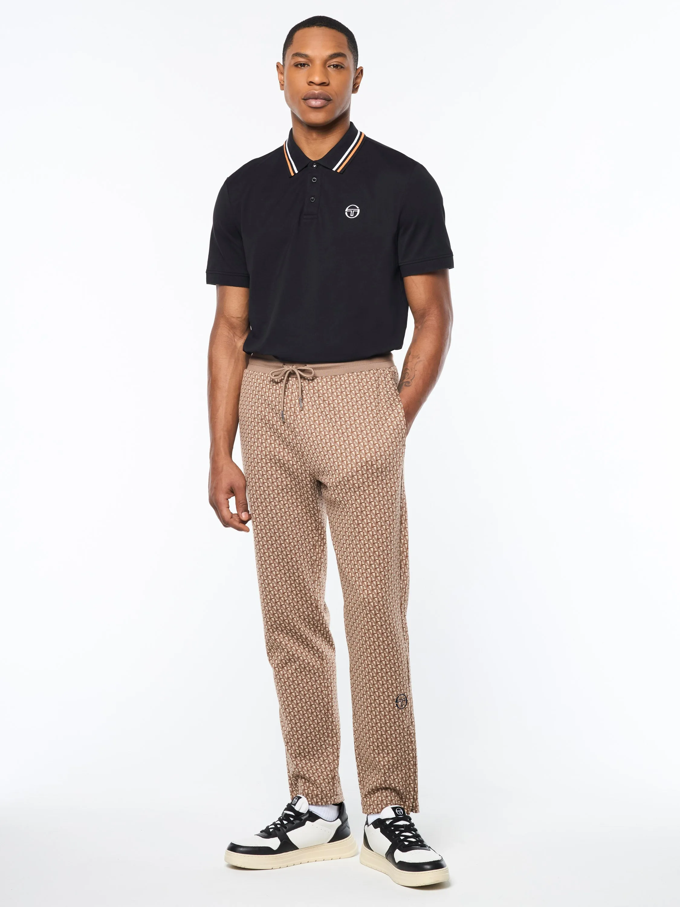 Paolo Knit Track Pant- Taupe Grey