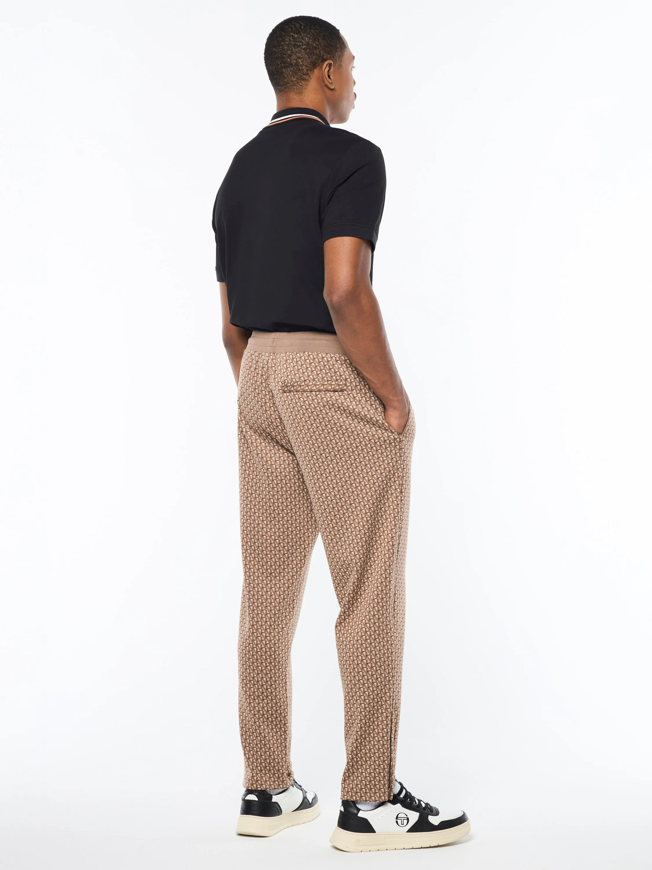 Paolo Knit Track Pant- Taupe Grey