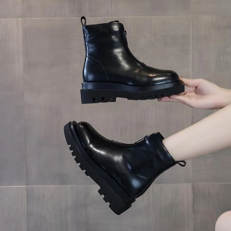 Petite Thicksole Inner Heel Short Boots DS363