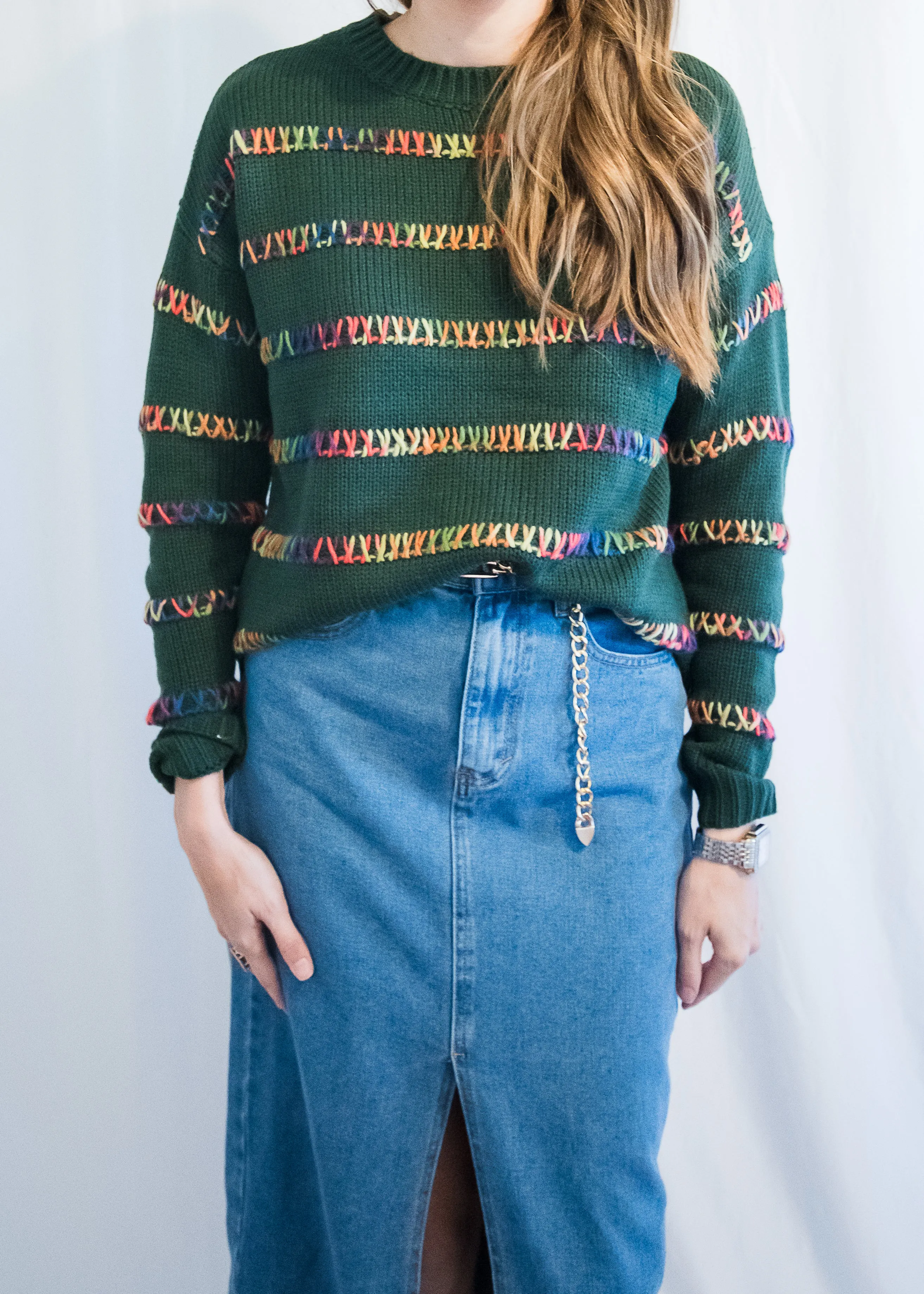 Picking out a Pine Green Sweater