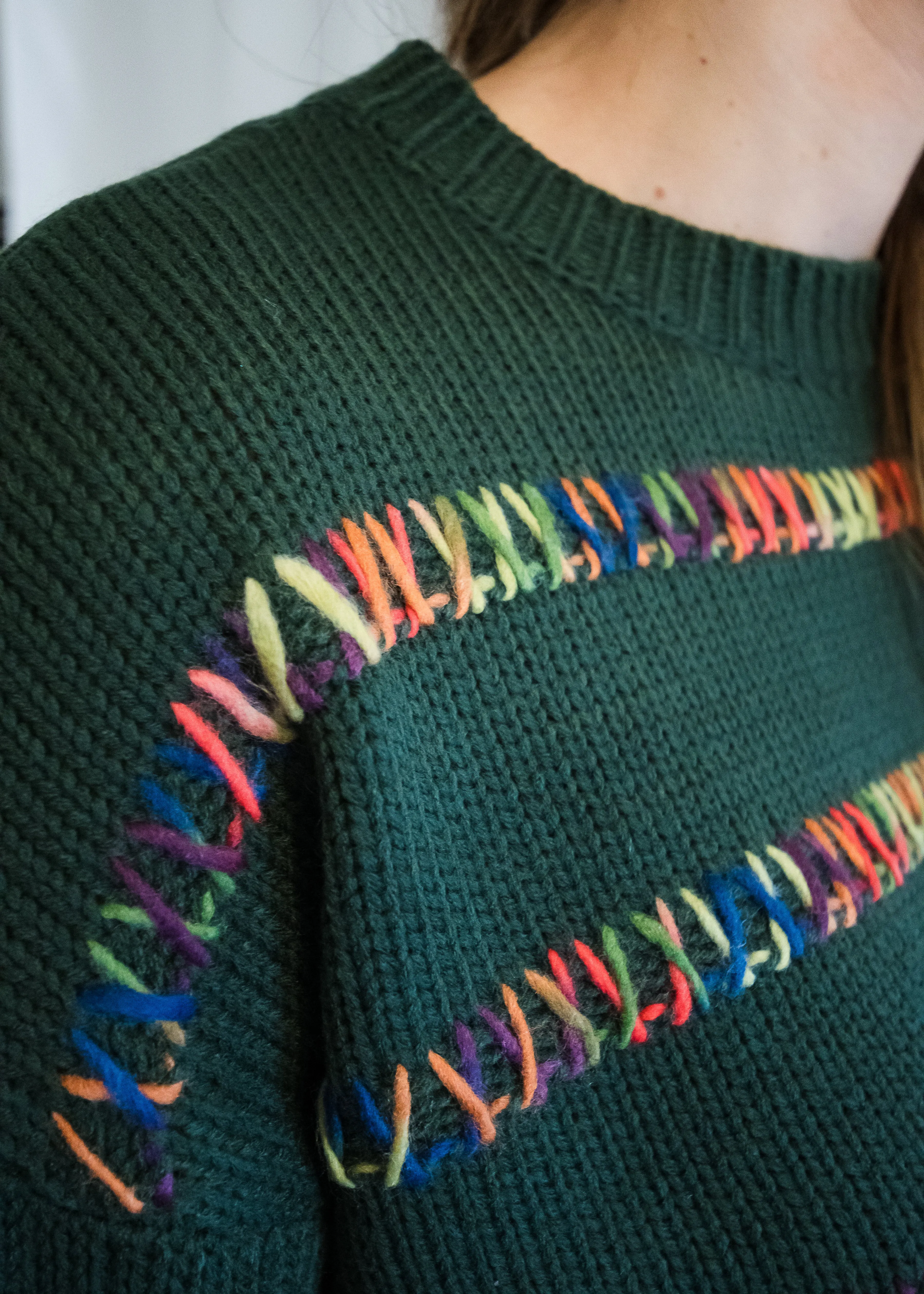 Picking out a Pine Green Sweater