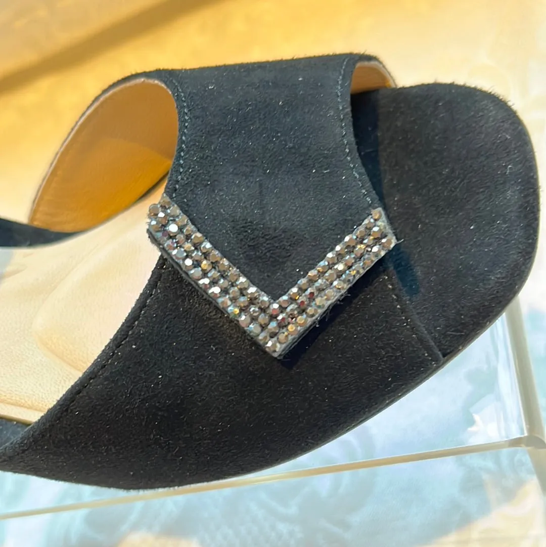 PIE SANTO 230288 BLING POINT BLACK SUEDE