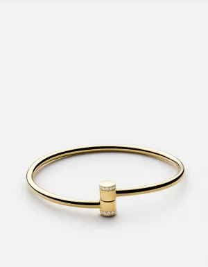 Pillar Cuff, 14k Gold Pavé