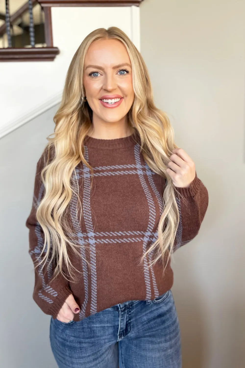 Plaid Jacquard Sweater