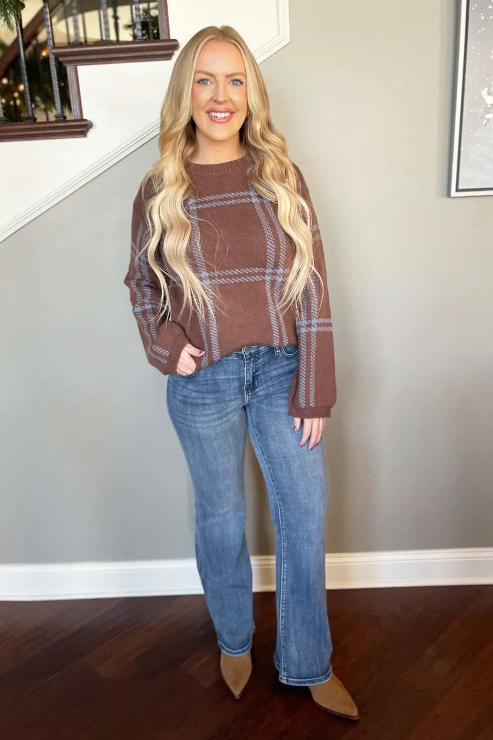 Plaid Jacquard Sweater
