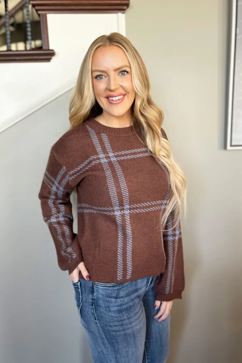 Plaid Jacquard Sweater