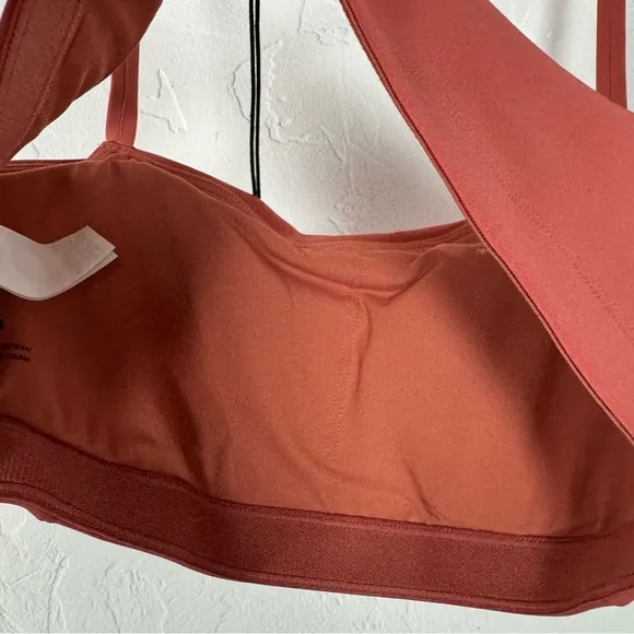 Prana Bra Sculpt Adjustable Sports Athletic Workout Terracotta Solid Orange Dark