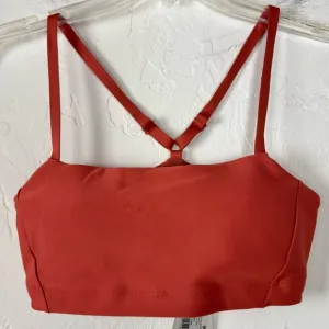 Prana Bra Sculpt Adjustable Sports Athletic Workout Terracotta Solid Orange Dark