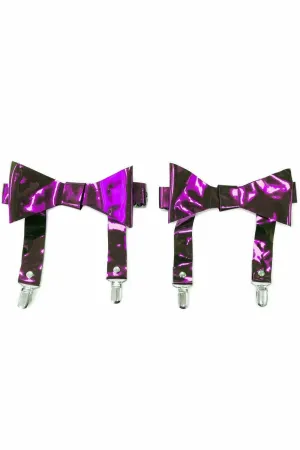 Purple Metallic Garters