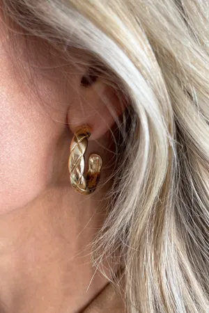 Quilted Hoop Earrings
