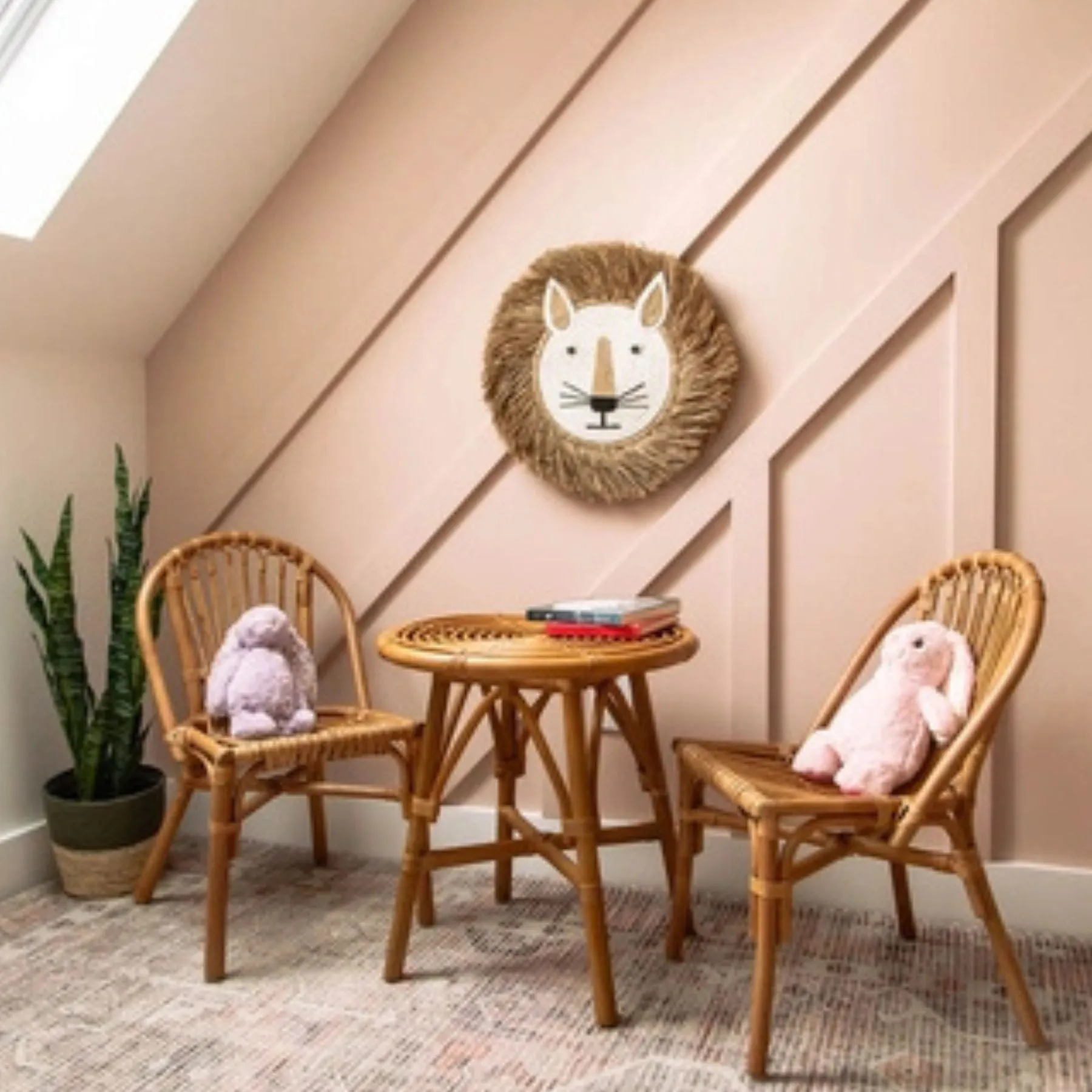 Rattan Kids' Table   Two Chairs Set