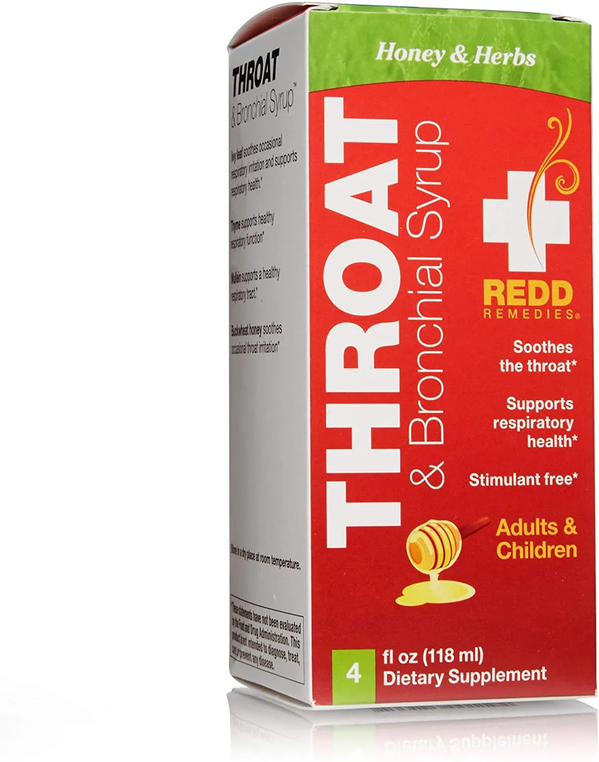 Redd Remedies - Throat & Bronchial Syrup, Helps Soothe a Cough and Irritated Throat, Honey, 4 oz