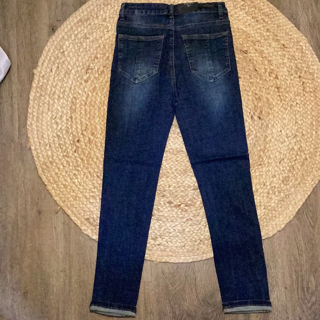 Risen Mid-Rise Ankle Skinnies