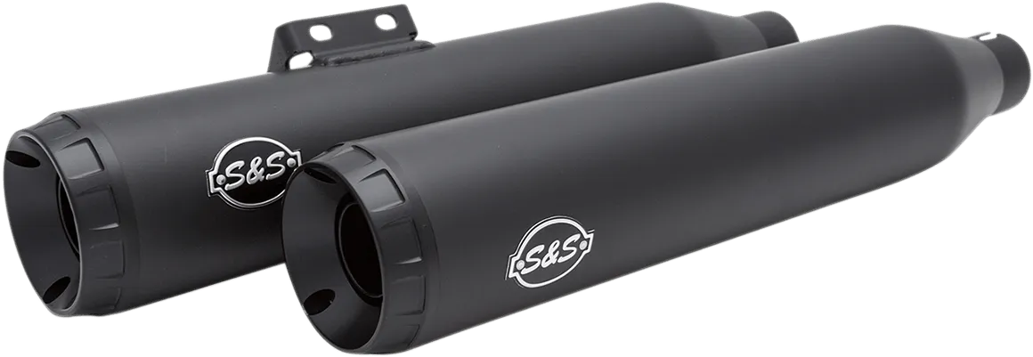 S&S Cycle 550-0737 Grand National Slip-On Mufflers - Race Only - Black Ceramic