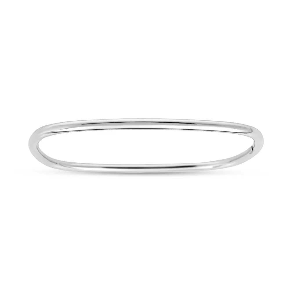 Silver Slip on Square Bangle