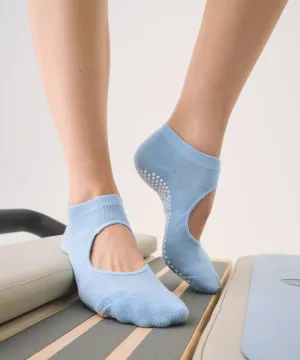Slide On Non Slip Grip Socks - Powder Blue