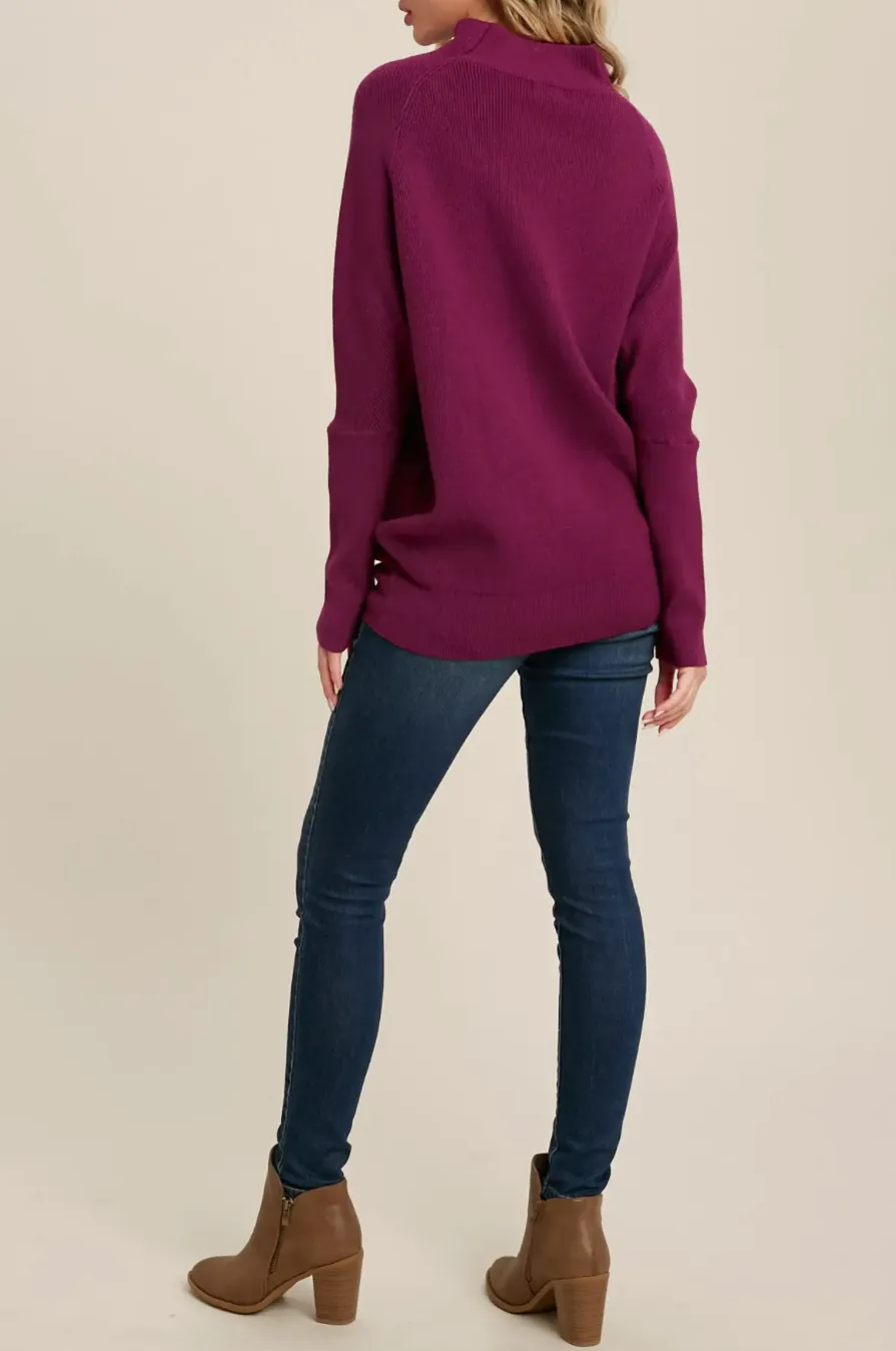 SLOUCH-NECK DOLMAN PULLOVER