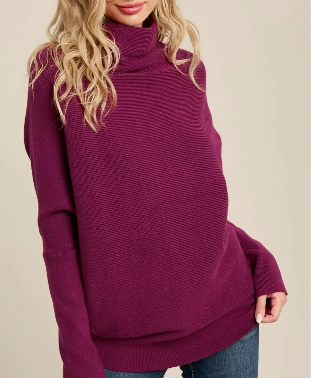 SLOUCH-NECK DOLMAN PULLOVER