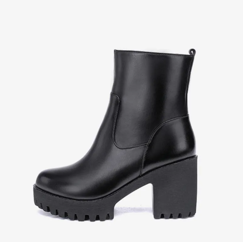 Small Chunky Heel Short Boots LQSW12