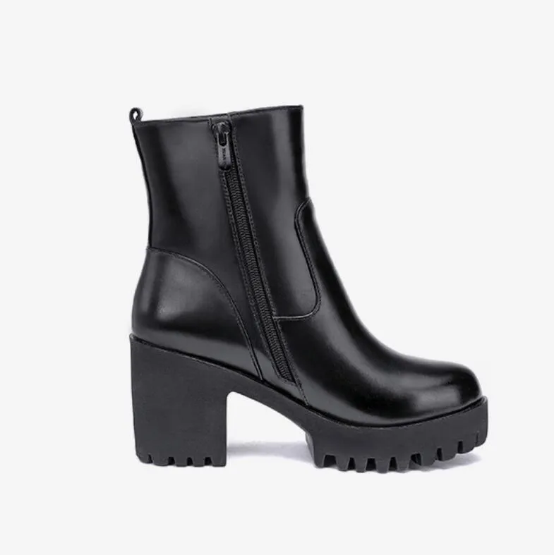 Small Chunky Heel Short Boots LQSW12