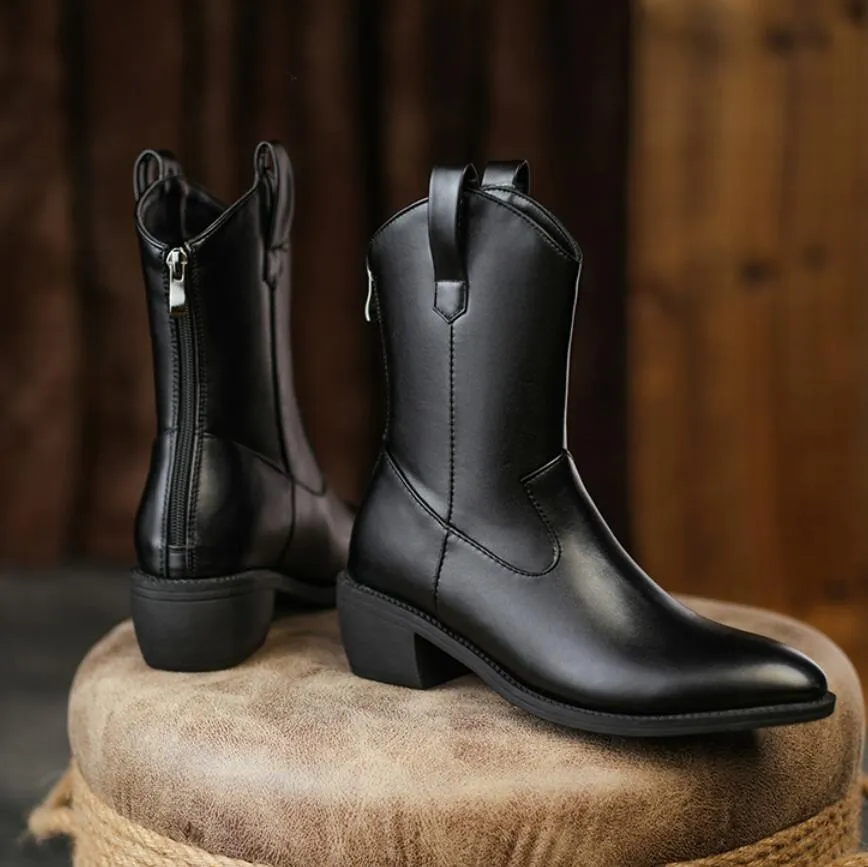 Small Feet Western Block Heel Short Boots GS272