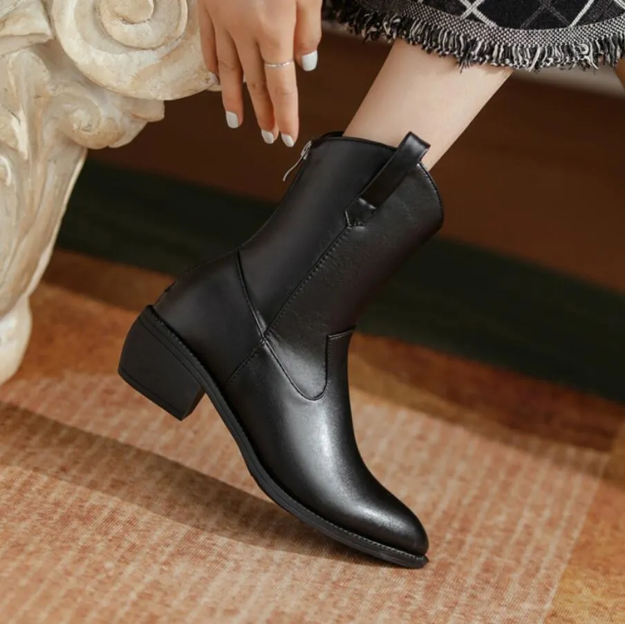 Small Feet Western Block Heel Short Boots GS272