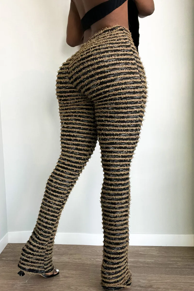 SNUGGLE STRIPED SLIP-ON BROWN | PANTS (S-XXL)