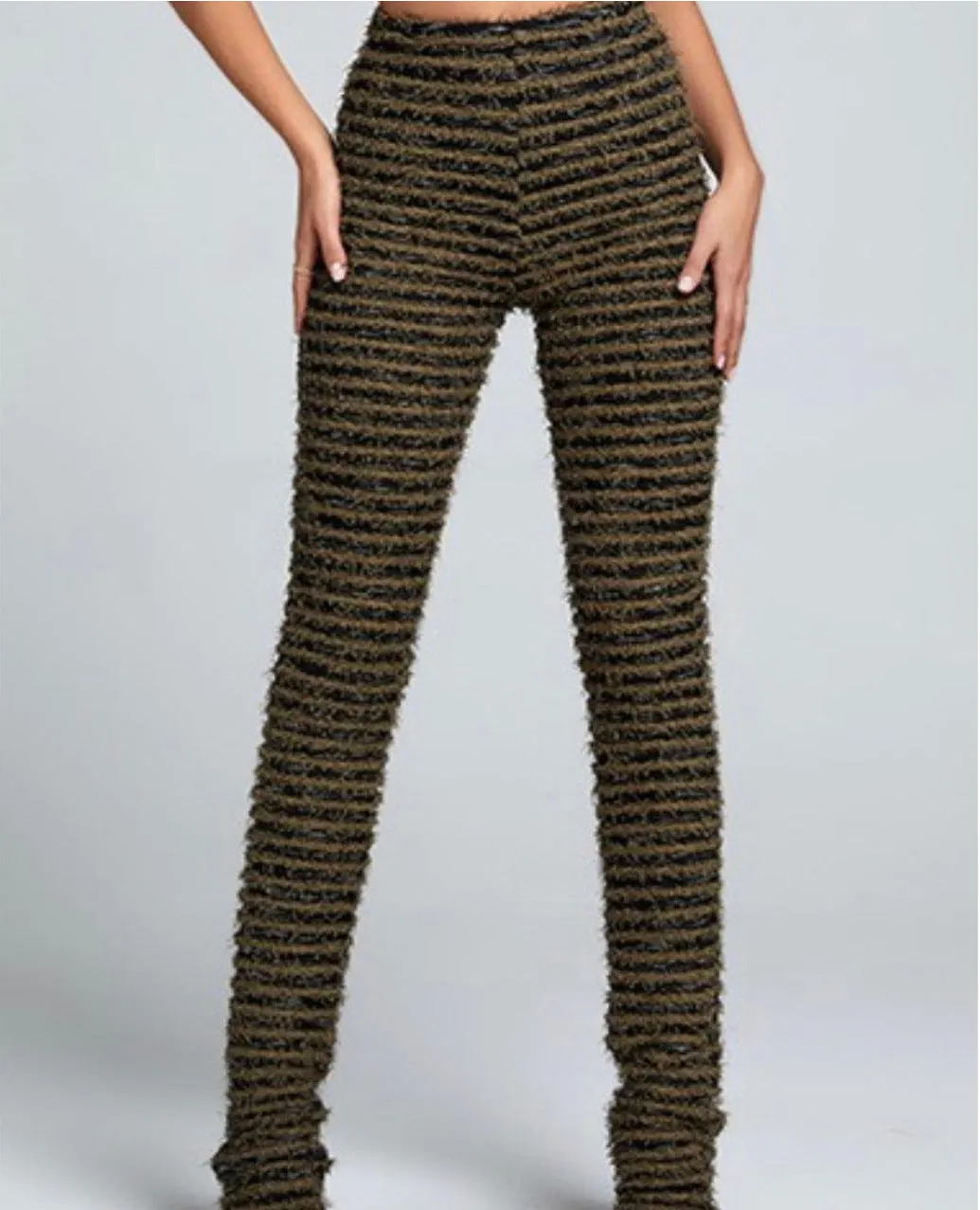 SNUGGLE STRIPED SLIP-ON BROWN | PANTS (S-XXL)