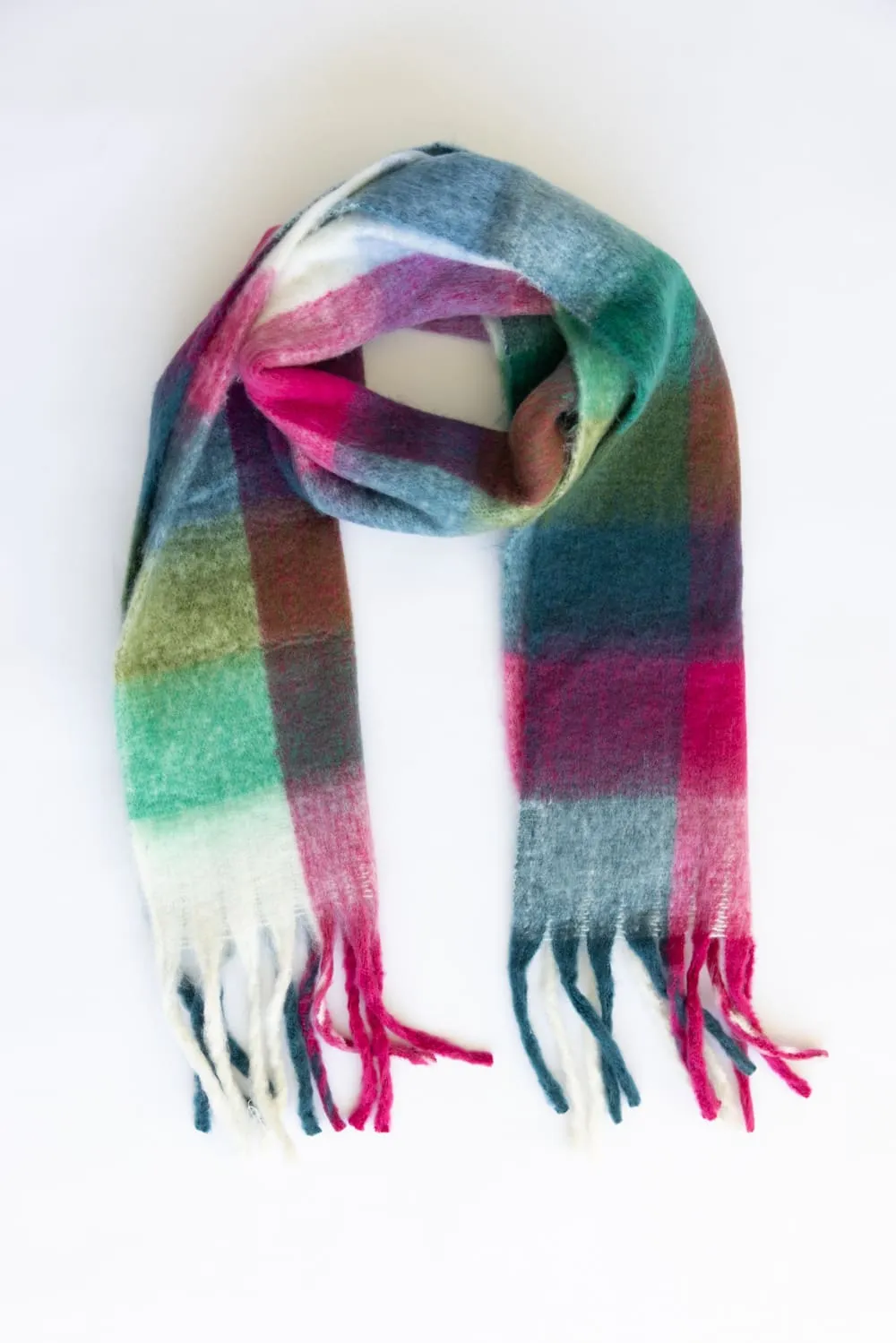 Soft & Cozy Plaid Scarf for Women in Red | WCL120077-RED
