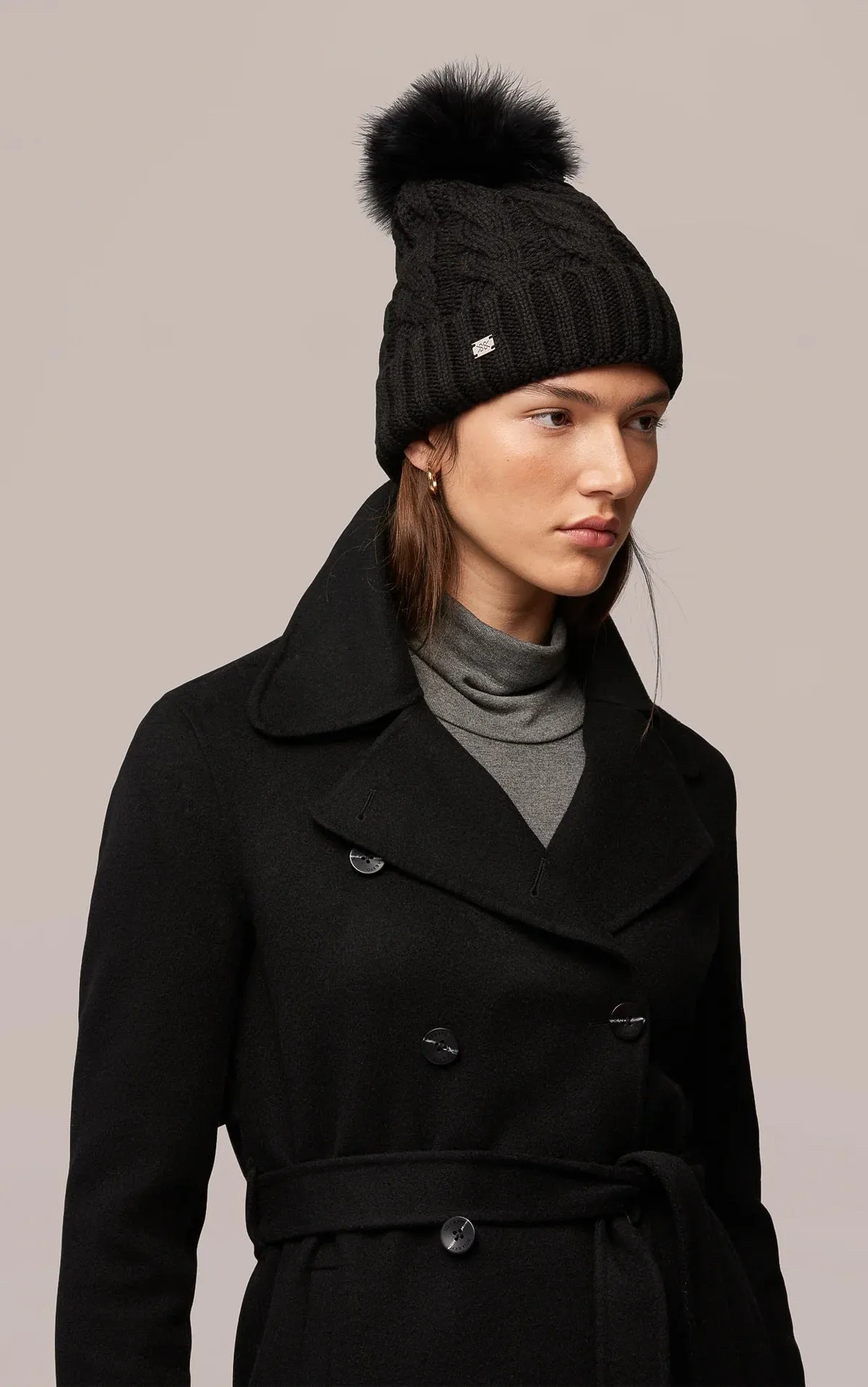 Soia & Kyo Knit Hat with Removable Pompom