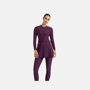 Speedo Enduraflex Two Piece Women's Closedback Full Body Suit -Plum Dandy/Cora sand
