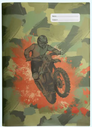 Spencil Book Cover A4 Camo Biker