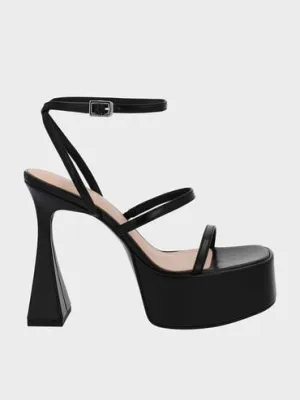 Strappy Sculptural-Heel Platform Sandals
