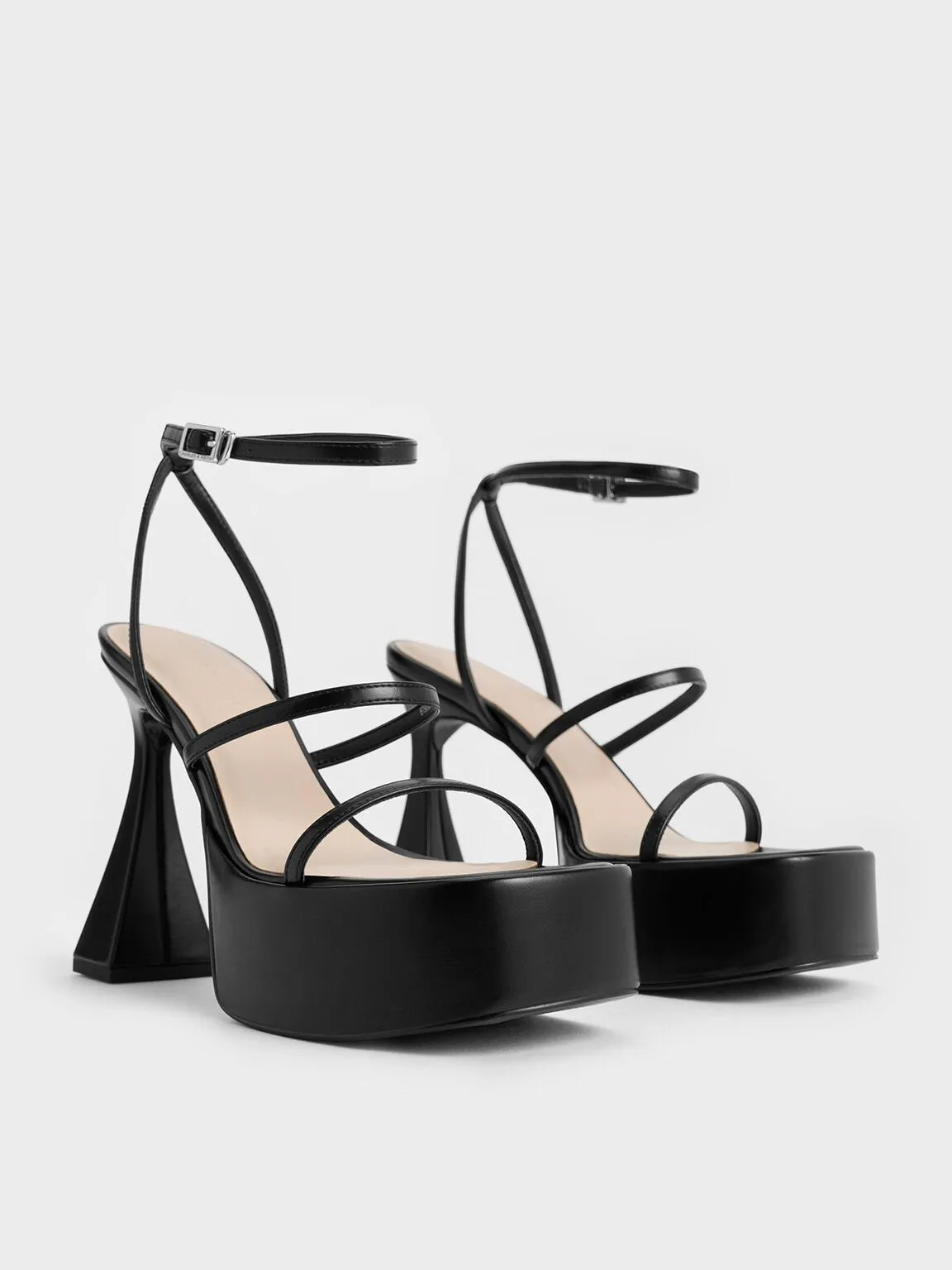 Strappy Sculptural-Heel Platform Sandals