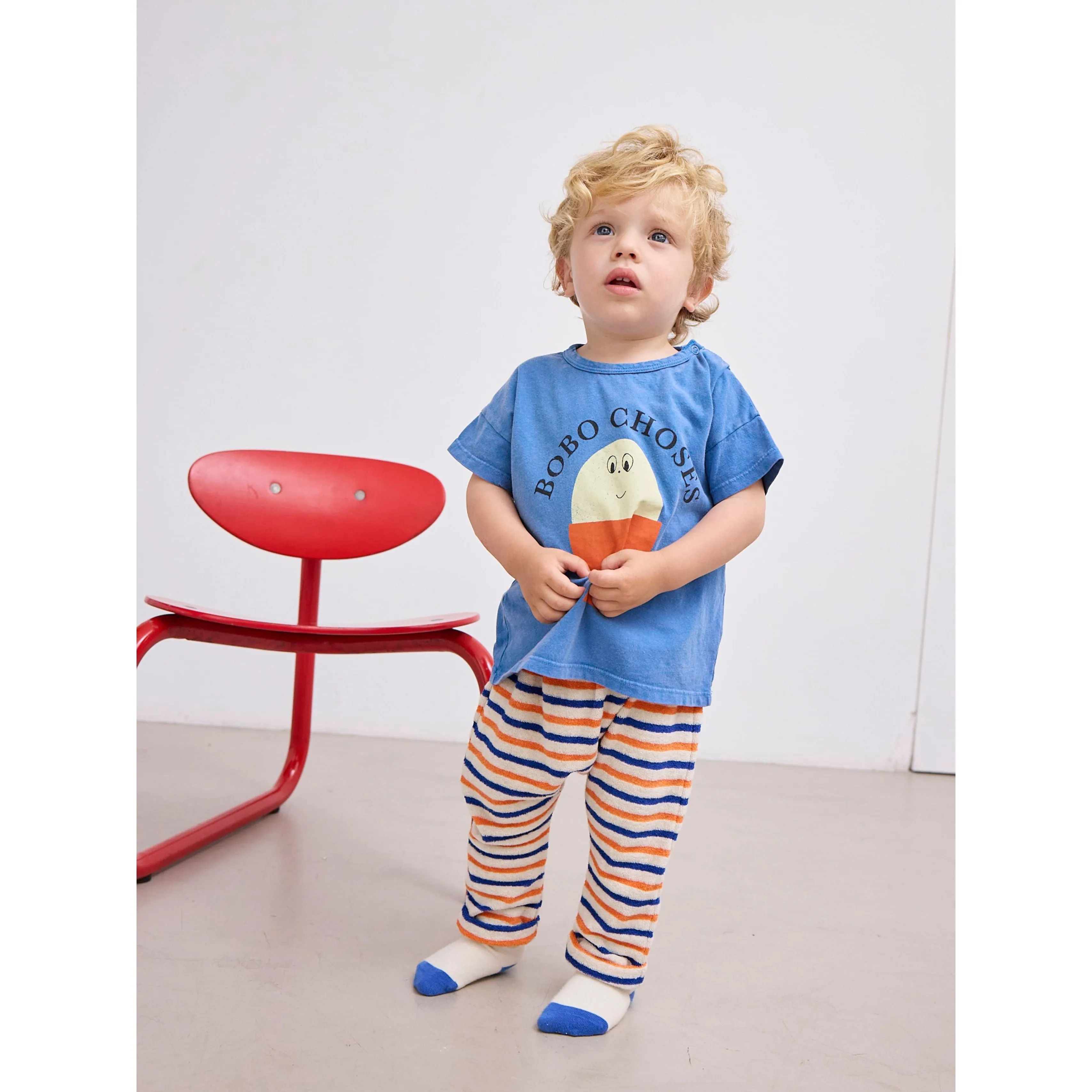 Striped Terry Cloth Harem Pants