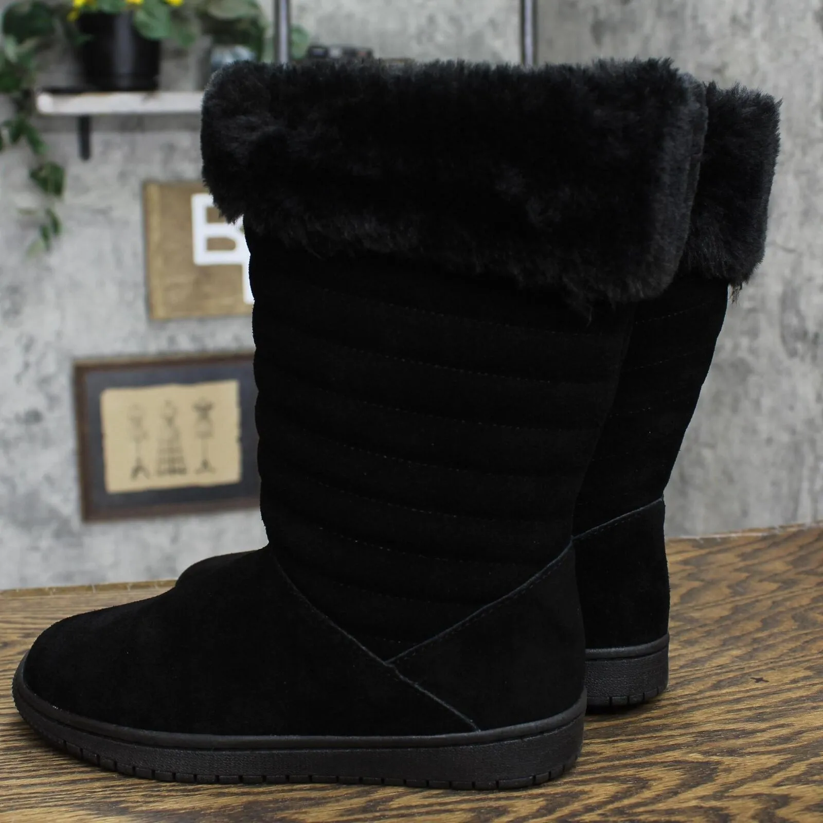 Style & Co. Womens Novaa Quilted Cold-Weather Boots 10013336000 Black 7M