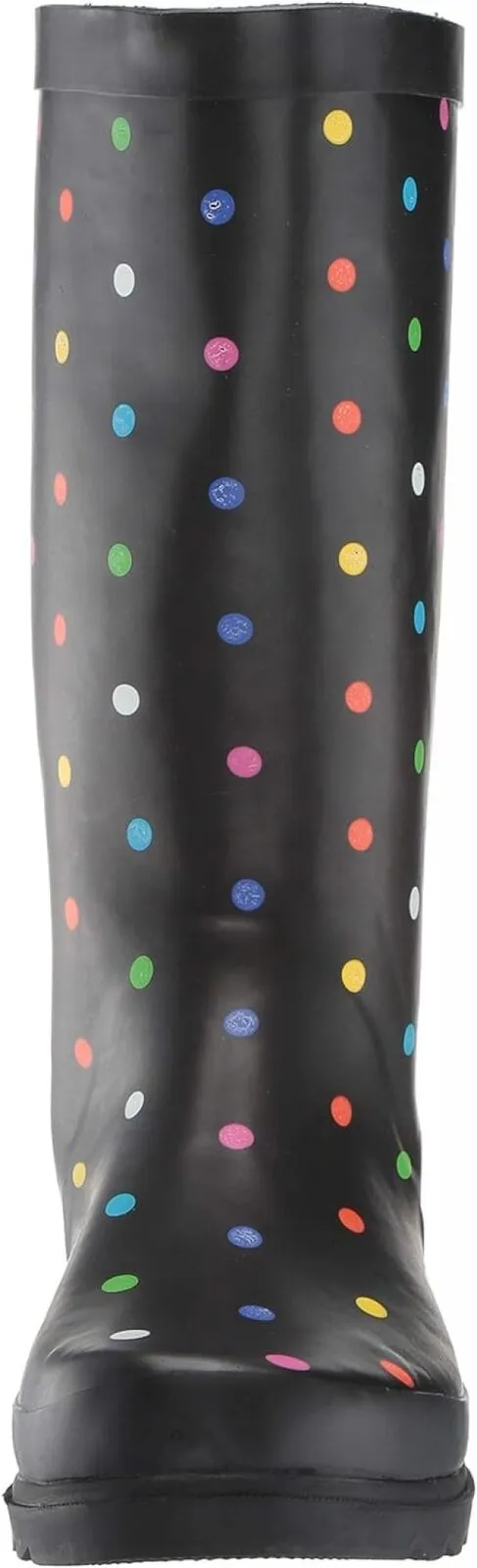 Sugar Women's Raffle Printed Rain Boot RAFFLE4 Black Fiesta Dot 10M
