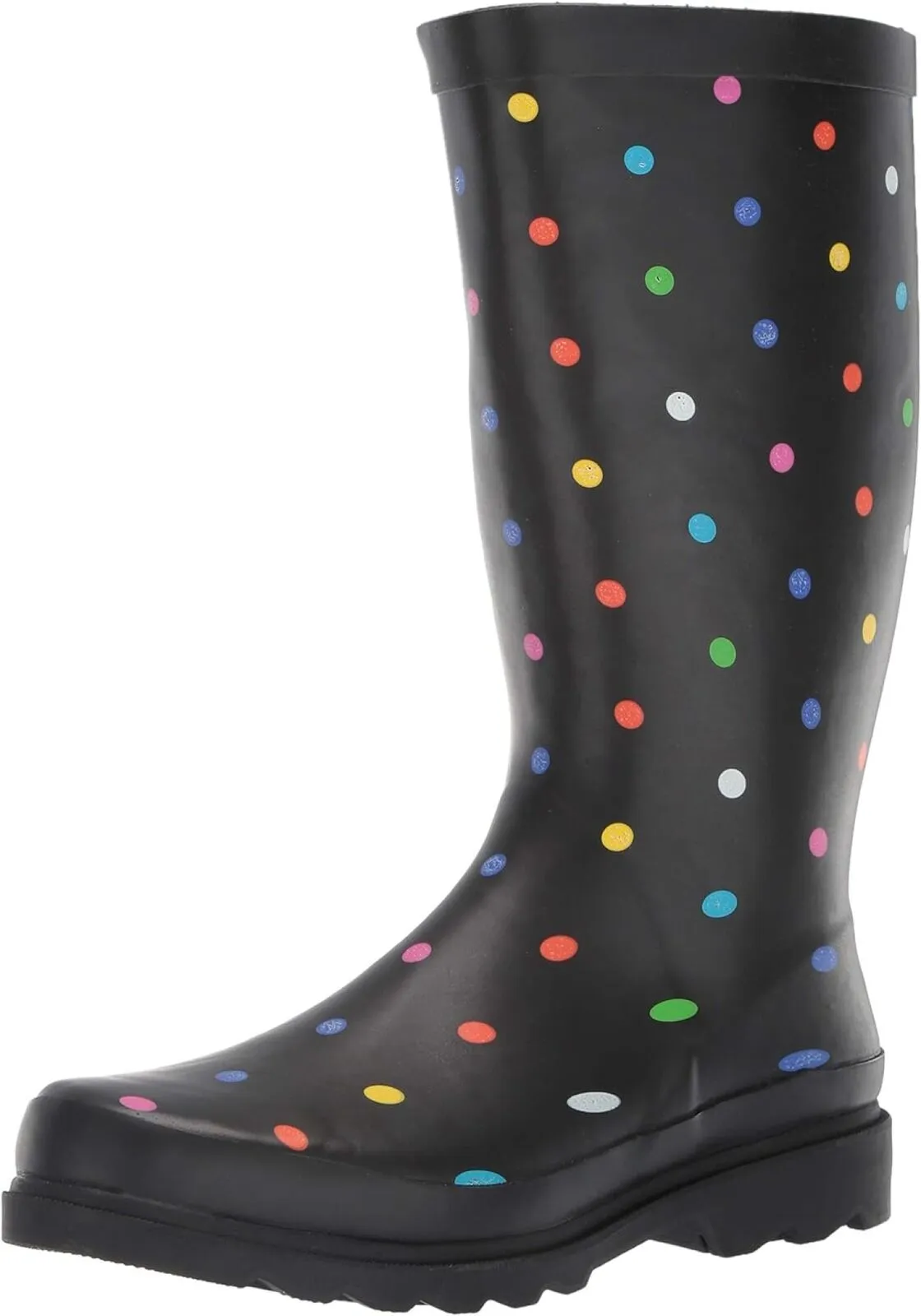 Sugar Women's Raffle Printed Rain Boot RAFFLE4 Black Fiesta Dot 10M